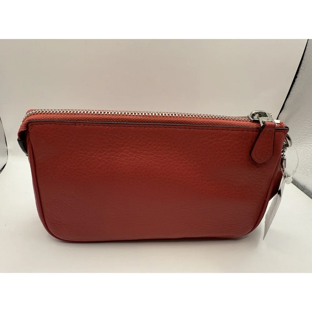 Coach Large Wristlet Women OS Strawberry Pink Pebbled Leather Chain F53340 NWT